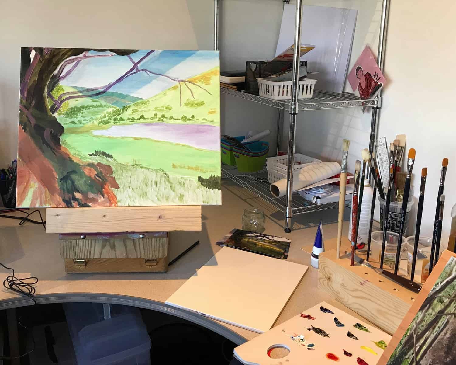 Art Just by Joan Artist Studio watercolour in progress