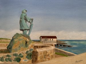 A Hero’s Vigil Moelfre Anglesey Soft pastels and inktense on pastel card Limited Edition Print Art Just by Joan