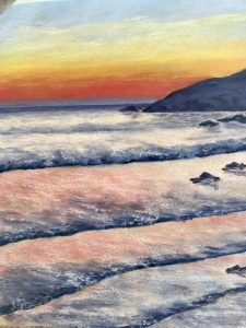 A Ripple in the Sunset Soft pastels on card Limited Edition Print Art Just by Joan