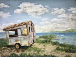 Abandoned Soft pastels on card Limited Edition Print Art Just by Joan