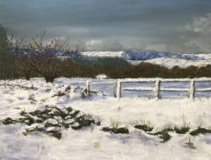 Snowy Winters Wrap Forest of Bowland Lancs Soft pastels on pastelbord Limited Edition Print Art Just by Joan