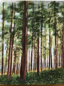 Together We Stand Newborough Forest Anglesey Soft pastels and inktense on pastel card Limited Edition Print Art Just by Joan
